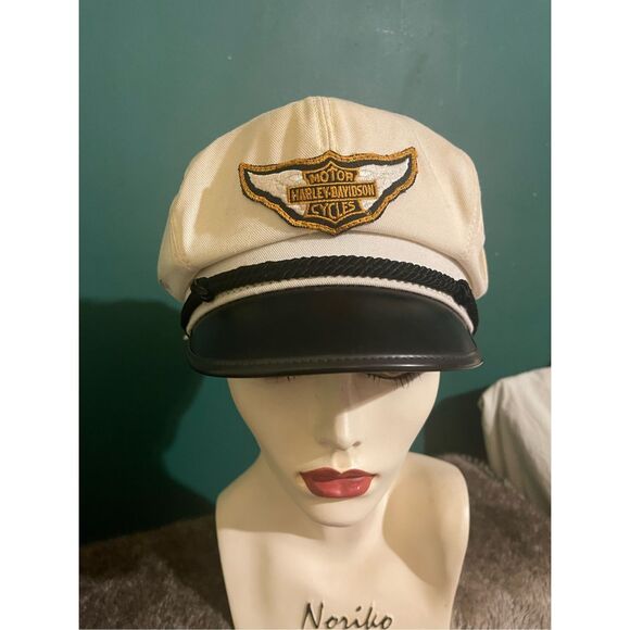 Vintage White Harley Davidson Cap Hat Large Made in USA - Picture 3 of 13